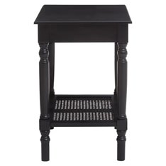 Classic Black Side Table with Cane shelf  Image