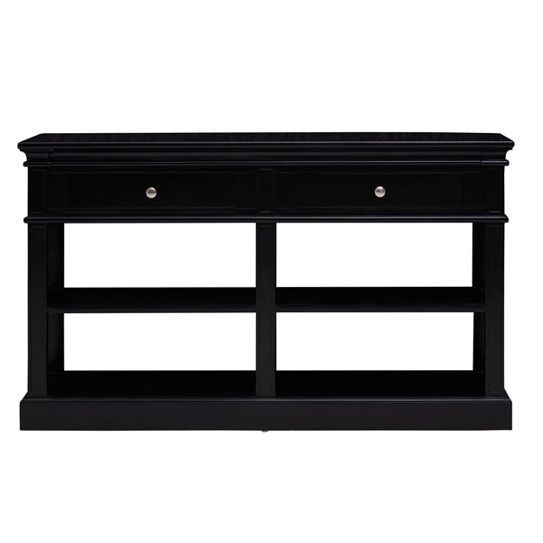 Classic Double Shelf Black Console Table 