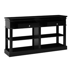 Classic Double Shelf Black Console Table  Image