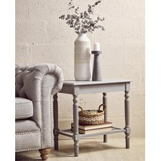 Classic Grey Side Table with Cane shelf  Image