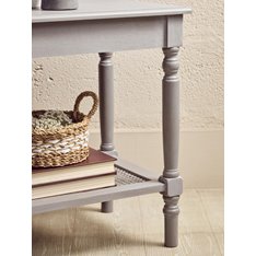 Classic Grey Side Table with Cane shelf  Image