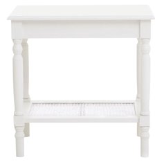 Classic Ivory Side Table with cane shelf    Image