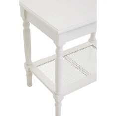 Classic Ivory Side Table with cane shelf    Image