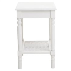 Classic Ivory Side Table with cane shelf    Image