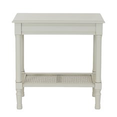 Classic Ivory Side Table with cane shelf    Image