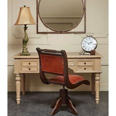 Classic Oak and Marble Top Desk Image