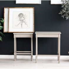 Classic soft Grey Set of Side Tables Image