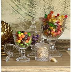 Clear Diamond cut Glass storage Jar  Image