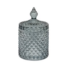 Clear Diamond cut Glass storage Jar  Image