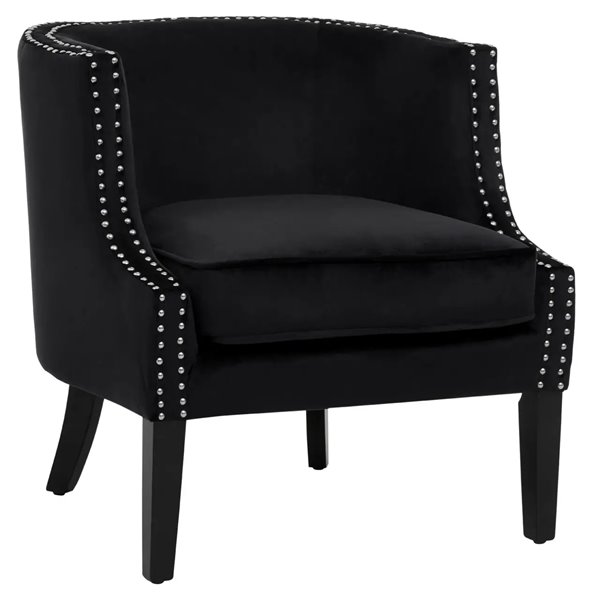 Contemporary Wingback Black Armchair 