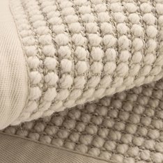 Cream Boucle Sisal Rug - Cream Border Image