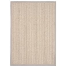Cream Boucle Sisal Rug - Grey Border Image