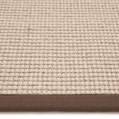 Cream  Boucle Sisal Rug - Mocha Border Image