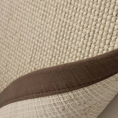 Cream  Boucle Sisal Rug - Mocha Border Image