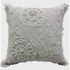 Cream Hand Embroidered Cushion Image