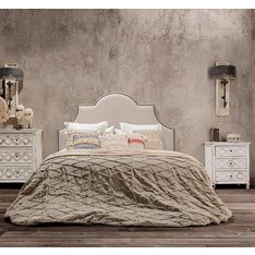Cream Upholstered Arched Headboard - 160cm Image