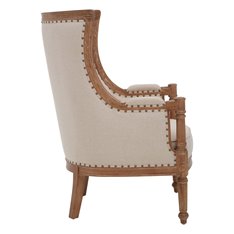 Cream Upholstered Mahogany Armchair Image