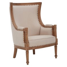 Cream Upholstered Mahogany Armchair Image