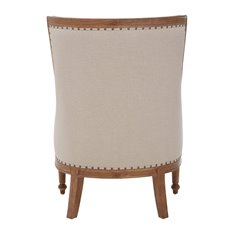 Cream Upholstered Mahogany Armchair Image