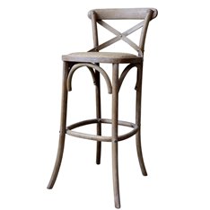 Cross Back Cane Seat Bar Stool Image