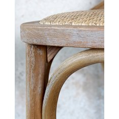 Cross Back Cane Seat Bar Stool Image