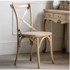 Oak Finish Cross Back Chair (Pair) Image