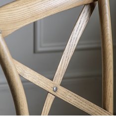 Oak Finish Cross Back Chair (Pair) Image