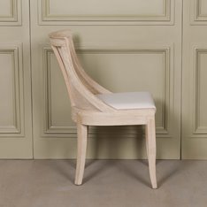 Curved Washed Birch  Rattan Dining Chair Image