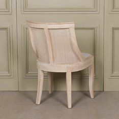 Curved Washed Birch  Rattan Dining Chair Image