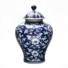 Dark Blue and White India Jane Ginger Jar Image