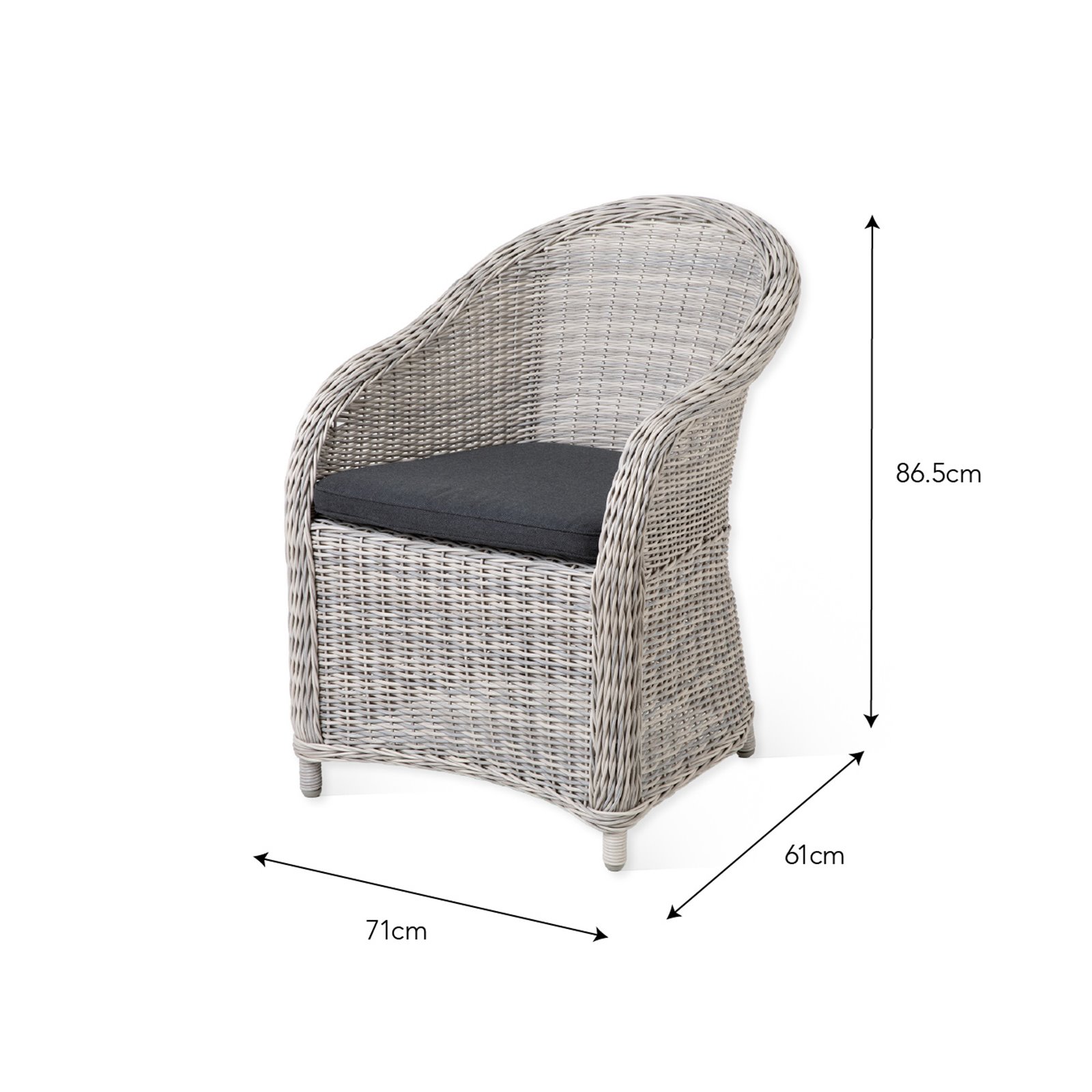 Daylesford Whitewashed Rattan Outdoor Armchair  Image