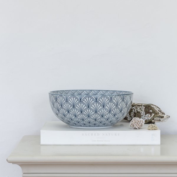 Deco Design Blue Glazed Bowl