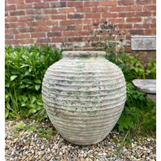 Decorative Aged Green Beehive Terracotta Jar Image