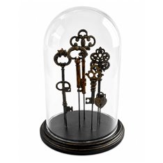 Decorative Glass Dome with Antique Keys Image