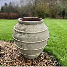 Decorative Terracotta Ringed Olive Jar Image
