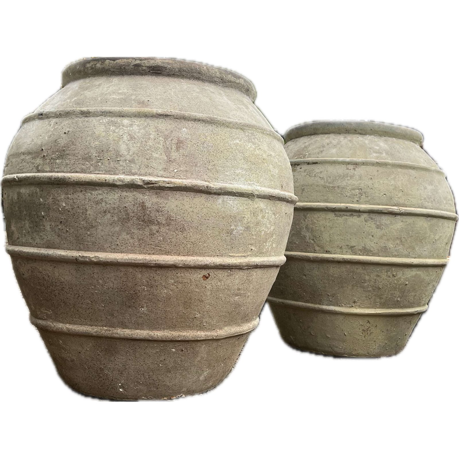 Decorative Terracotta Ringed Olive Jar Image