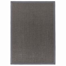 Deep Grey Sisal Rug - Grey Border Image