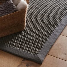Deep Grey Sisal Rug - Grey Border Image