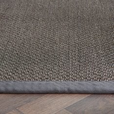 Deep Grey Sisal Rug - Grey Border Image