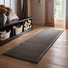 Deep Grey Sisal Rug - Grey Border Image