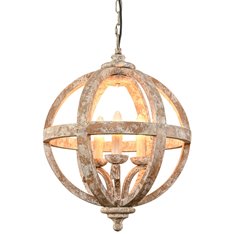 Dene Round Wood Pendant Light Image
