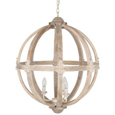 Denia Round Wood Pendant Light Image