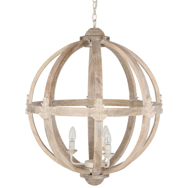 Dene Round Wood Pendant Light