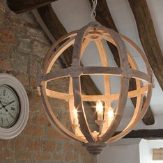 Dene Round Wood Pendant Light Image