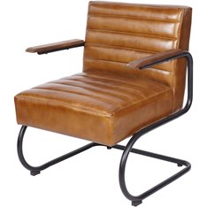 Dexter Leather and Iron Armchair Image