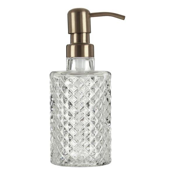 Diamond cut glass Soap/Lotion Dispenser