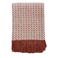 Diamond Weave Fringed Throw - Berry Image