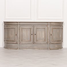 Distressed Grey Curved Mahogany Sideboard Image