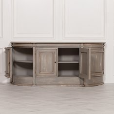 Distressed Grey Curved Mahogany Sideboard Image