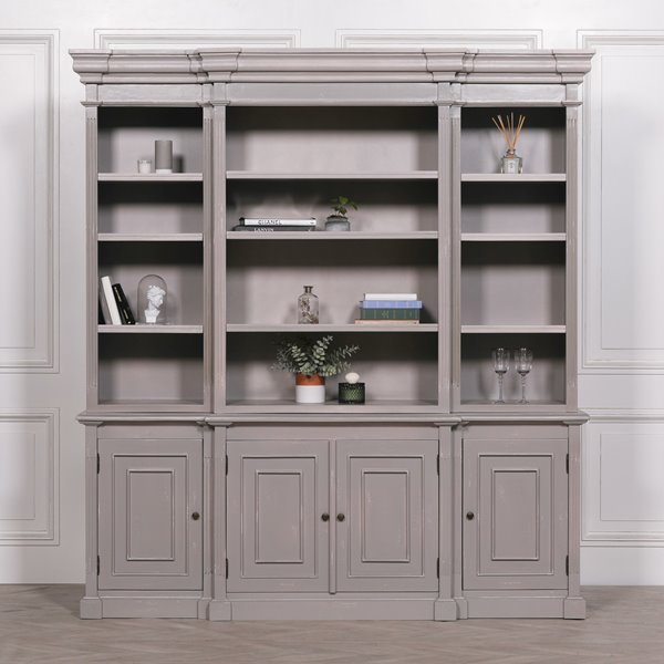 Distressed Grey Dresser Style Bookcase